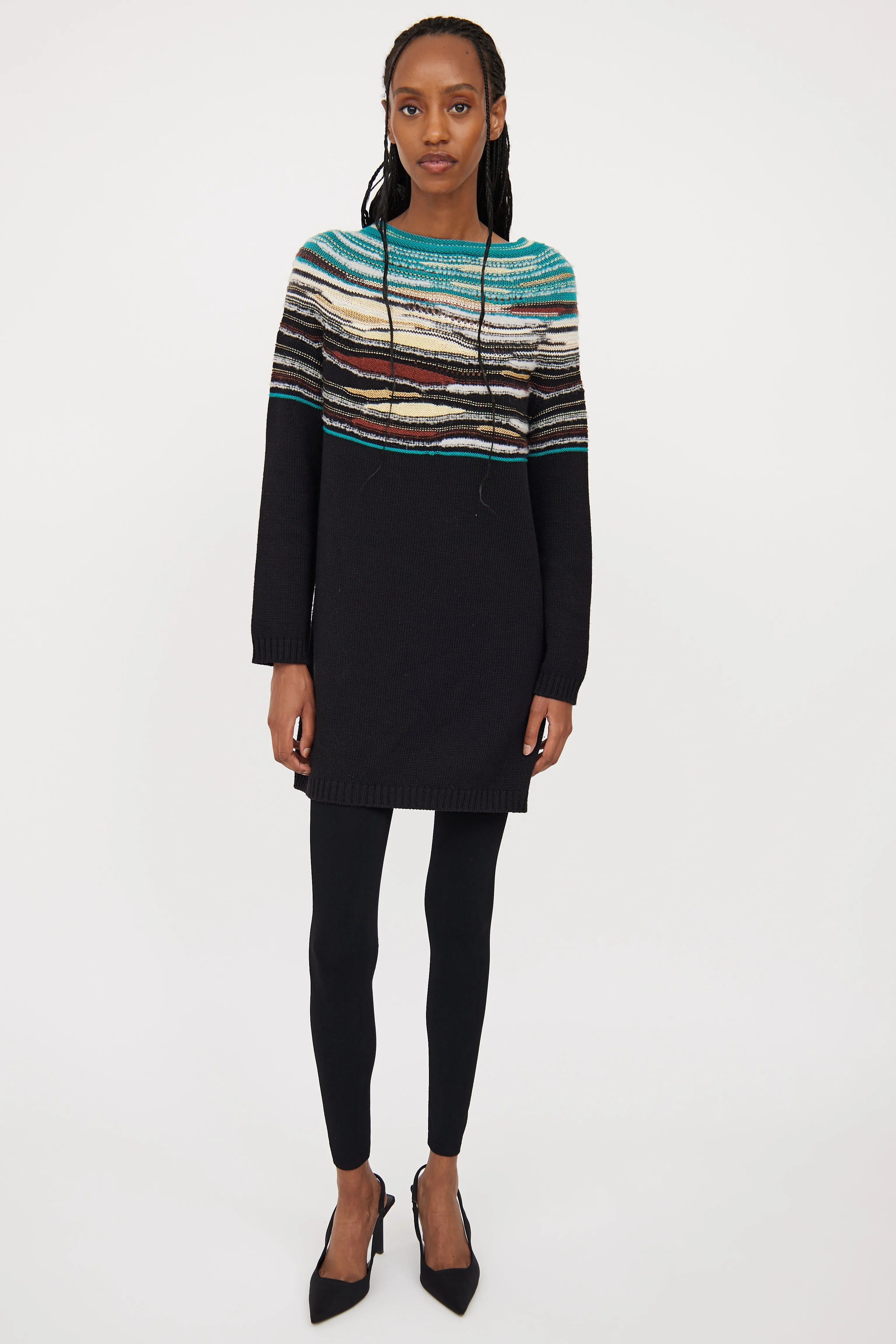 Green & Multi Knit Sweater