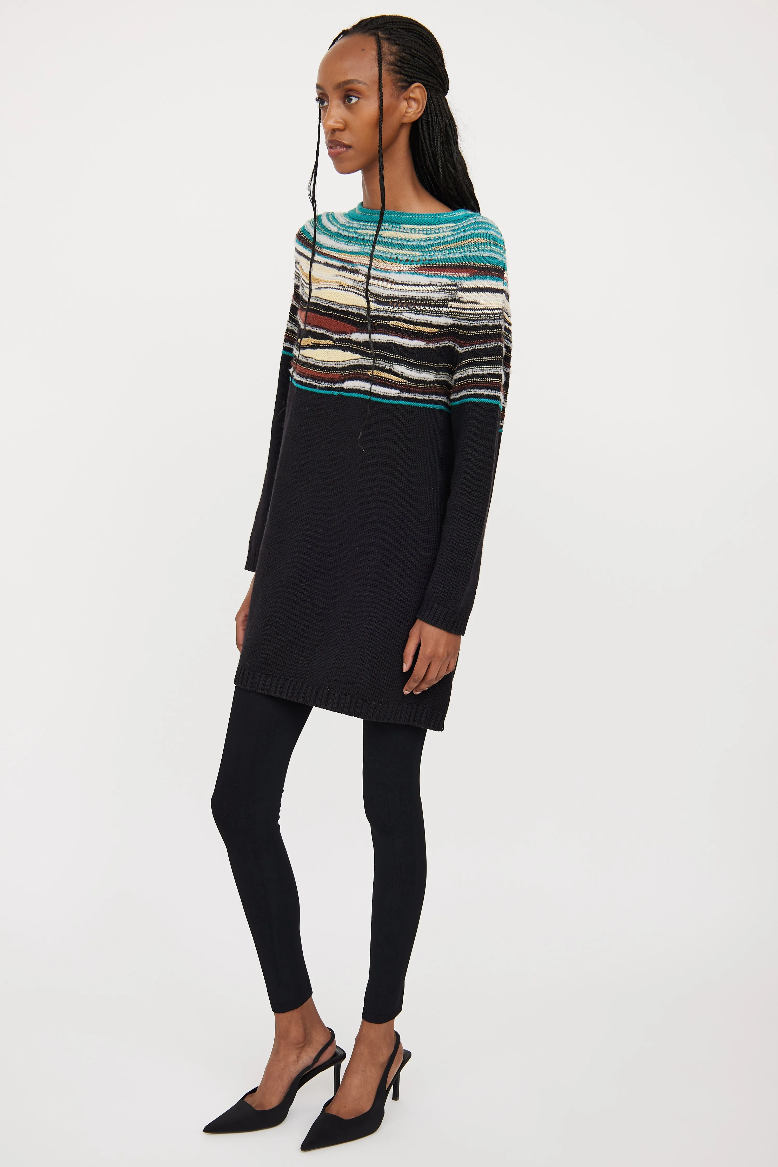 Green & Multi Knit Sweater