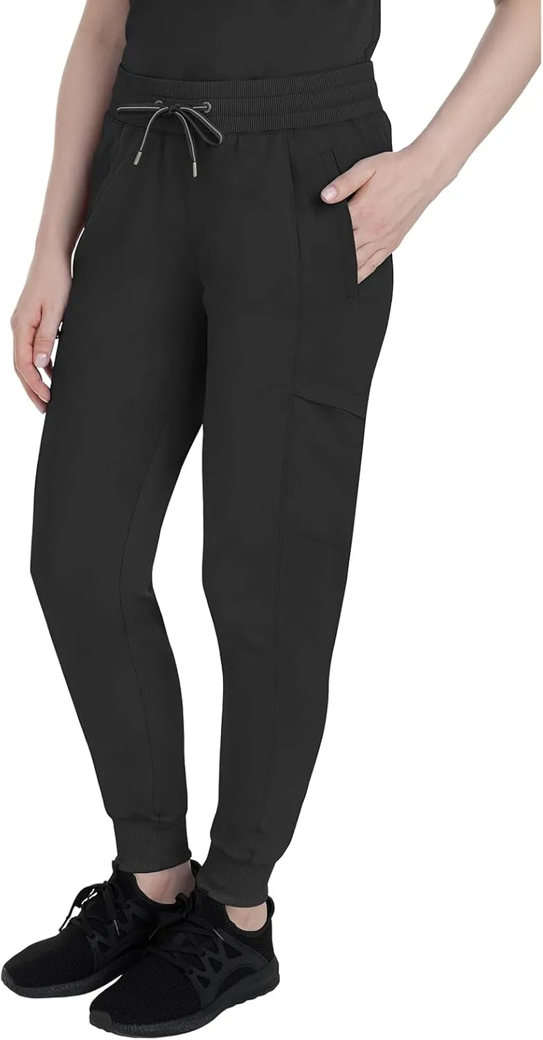 Healing Hands Women's Jogger Scrub Pant 7 Pockets Elastic Drawstring, with Moisture Wicking & 2-Way Stretch Technology - 9244
