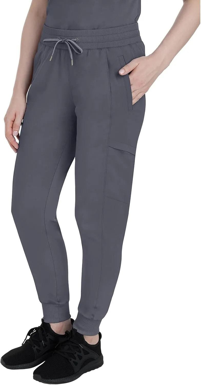 Healing Hands Women's Jogger Scrub Pant 7 Pockets Elastic Drawstring, with Moisture Wicking & 2-Way Stretch Technology - 9244