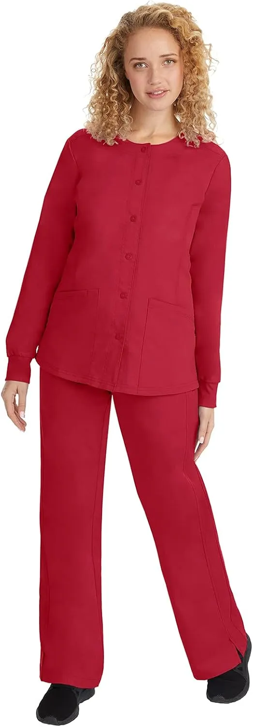 Healing Hands Women's Snap Front Scrub Jacket Daisy 2-Way Stretch Uniform 5063