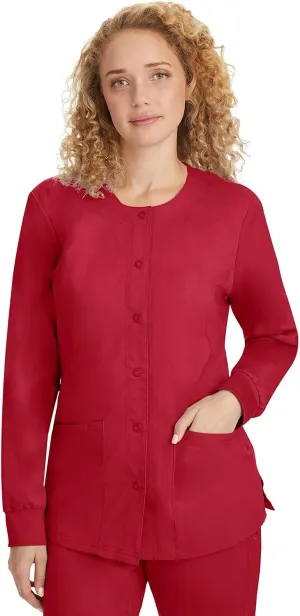 Healing Hands Women's Snap Front Scrub Jacket Daisy 2-Way Stretch Uniform 5063