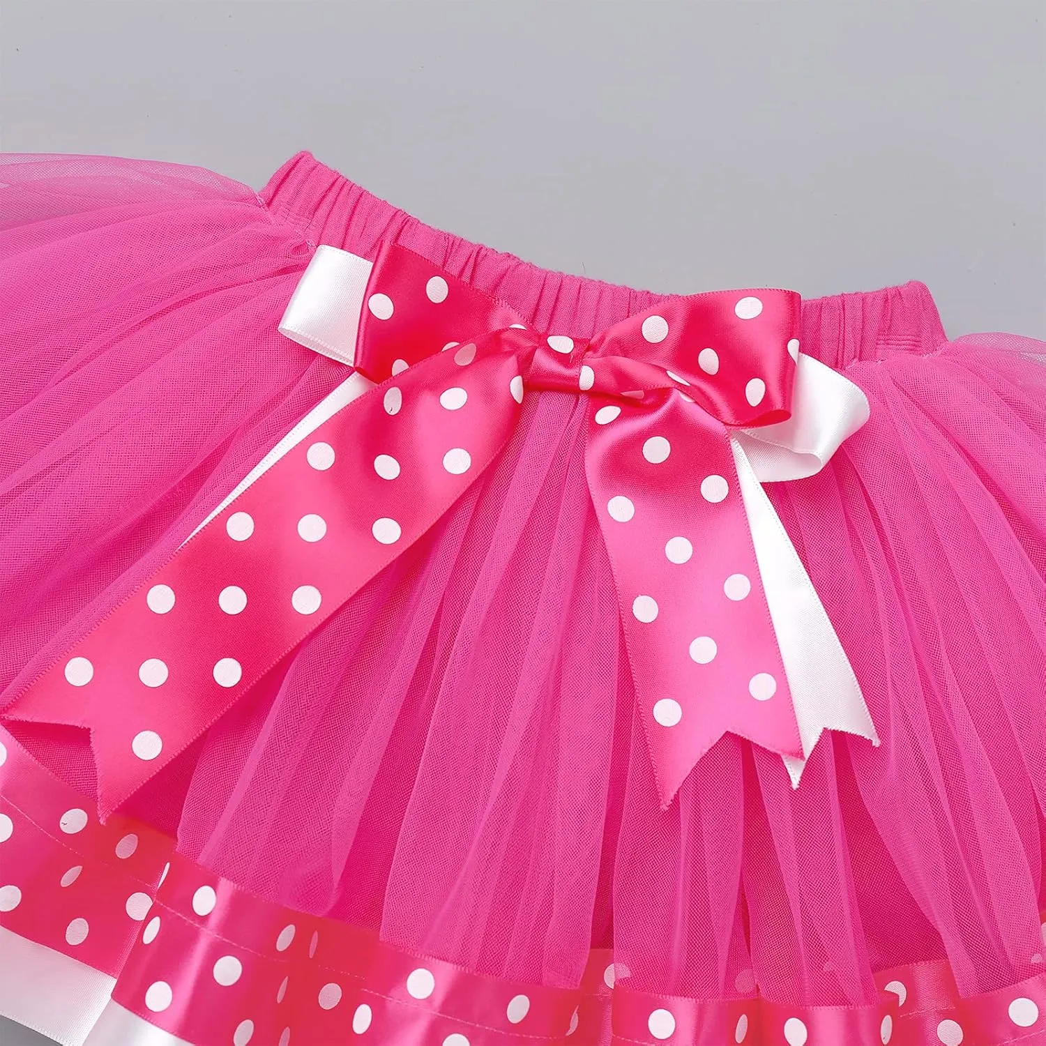 IBTOM CASTLE Toddler Birthday Girls Princess Party Outfit Polka Dots Top Shirts Tutu Skirt Set Ears Cake Smash Costume