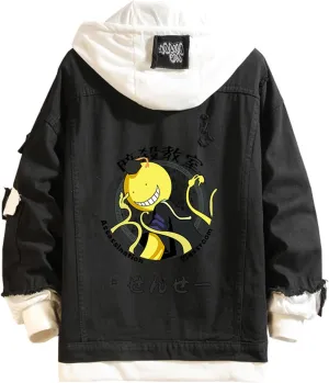ISaikoy Anime Assassination Classroom Denim Jacket Ansatsu Kyoushitsu Long Sleeve Jeans Sweatshirt Sweater Hoodie