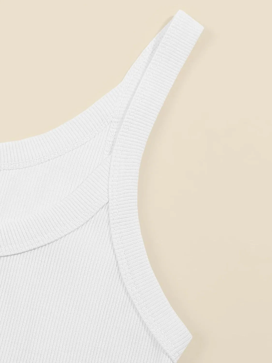 Ivay Womens Scoop Neck Ribbed Knit Tank Top Sleeveless Cotton Wife Beater Camisole Shirts