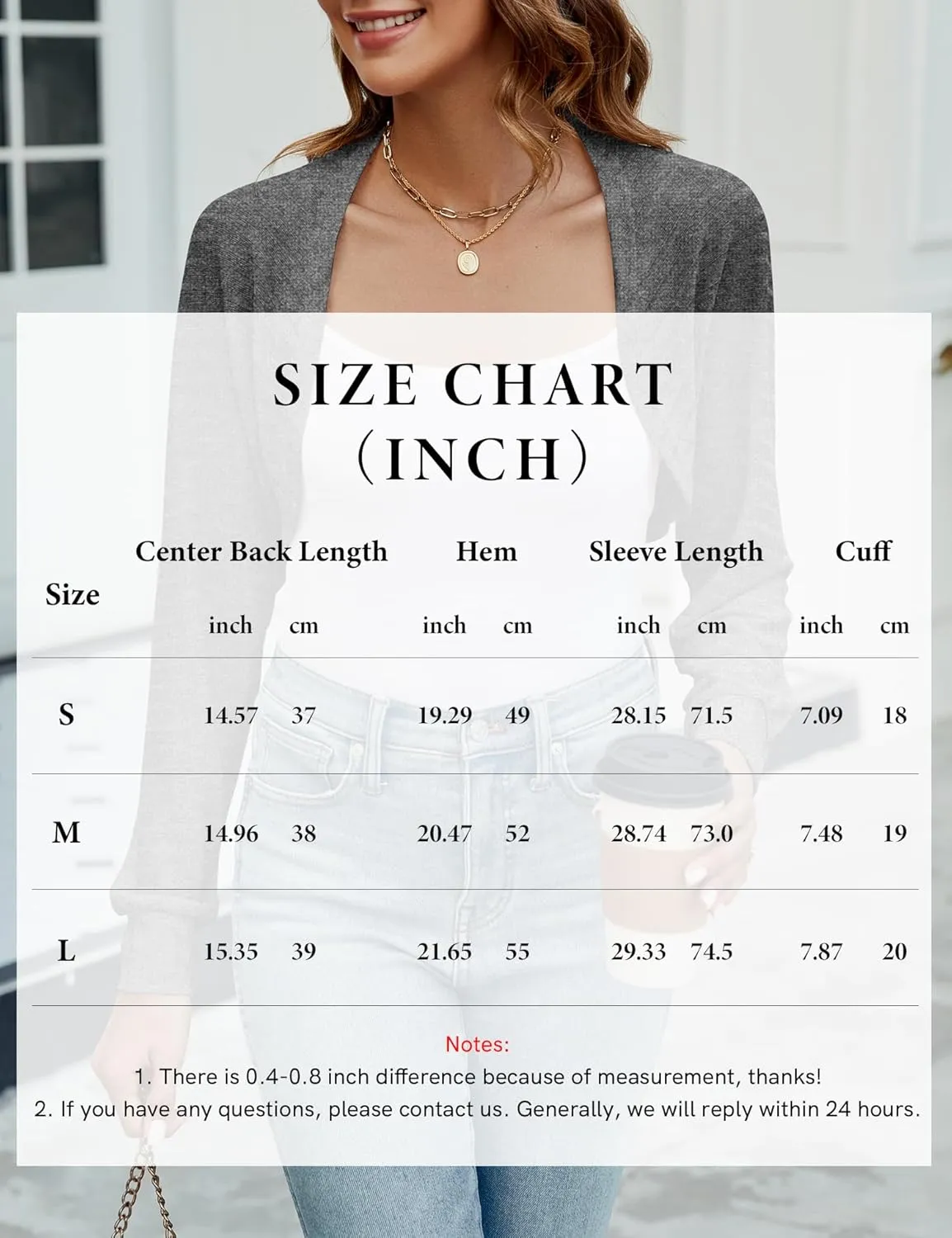 Ivicoer Women's Cardigan Bolero Shrugs for Evening Dress Long Sleeve Lightweight Cropped Open Front Casual Knit Top