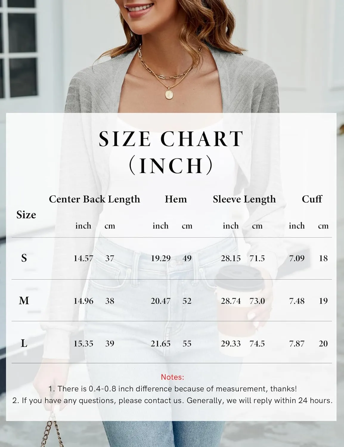 Ivicoer Women's Cardigan Bolero Shrugs for Evening Dress Long Sleeve Lightweight Cropped Open Front Casual Knit Top