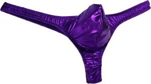 JEShifangjiusu Men'S Micro Bikini Briefs Thong Sexy Metallic Bulge Pouch Underwear Low Waist Sissy Crossdress Underpants