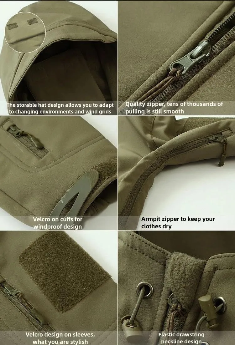 JinXuanYa Men's Tactical Jacket and Pants Set Military Hunting ACU Uniform 2PC Apparel Suit