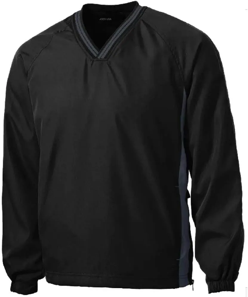Joe's USA Men's Athletic V-Neck Raglan Wind Shirts in Regular & Big Sizes - XS-6XL