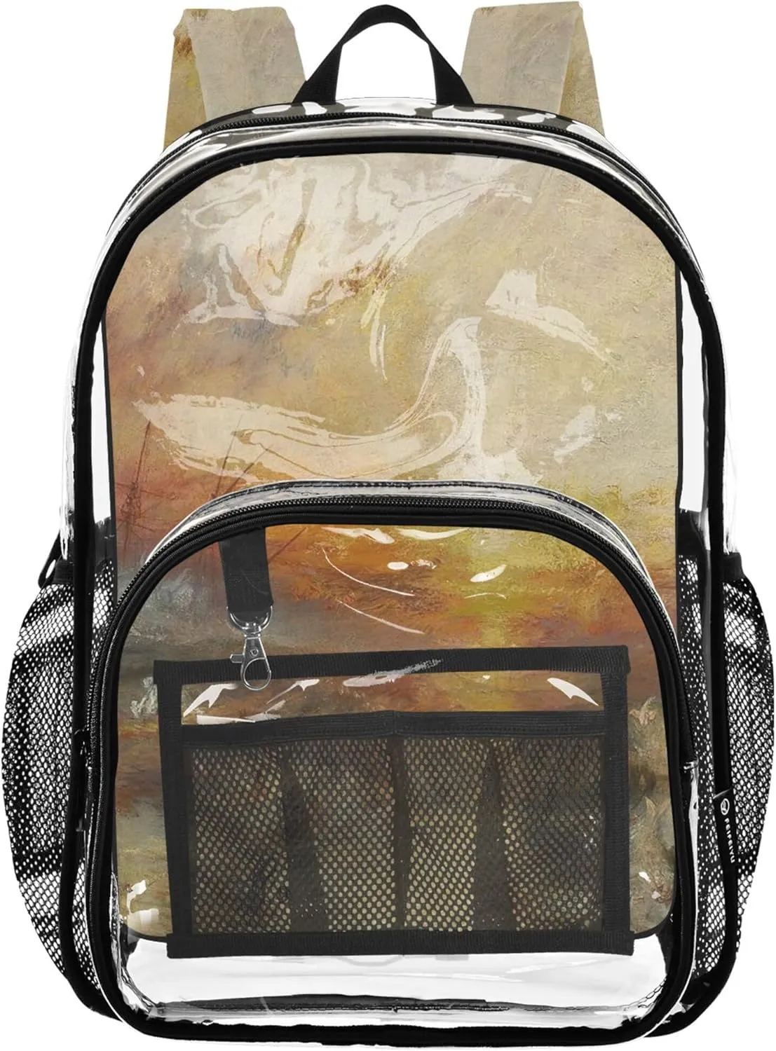 Kids Backpack Boys Girls J. M. W. Turner Painting Slave Ship Women Clear Backpack Cute Clear School Shoulder Bag