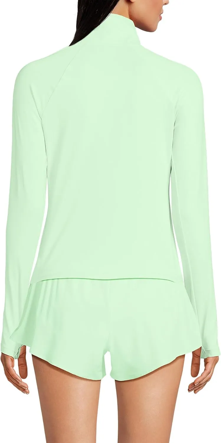Lands' End Women's Long Sleeve Rash Guard Cover-up UPF 50