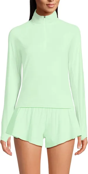 Lands' End Women's Long Sleeve Rash Guard Cover-up UPF 50