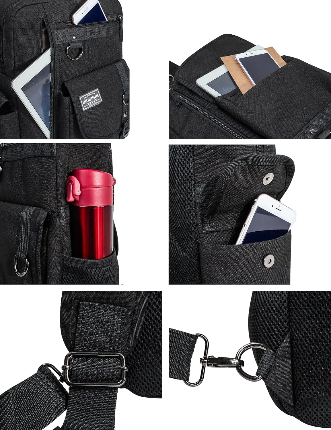 Leaper Messenger Bag Outdoor Cross Body Bag Sling Bag Shoulder Bag Black