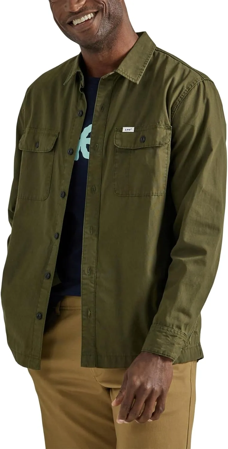 Lee Men's Workwear Loose Fit Long Sleeve Button Down Overshirt