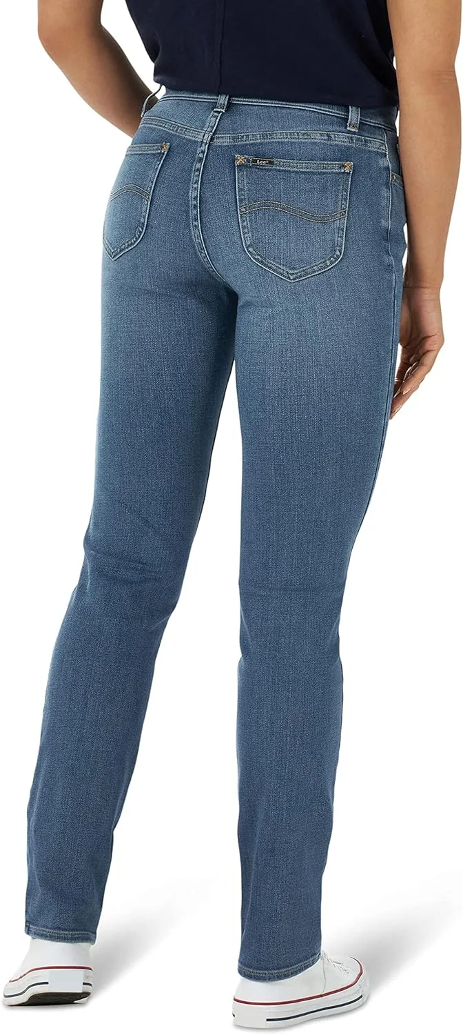 Lee Women's Ultra Lux Mid Rise Slim Fit Straight Leg Jean