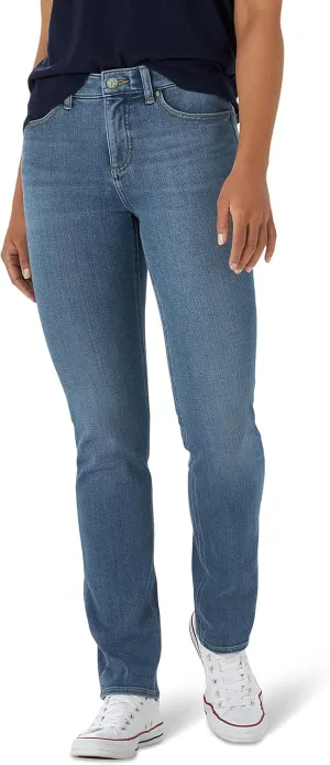 Lee Women's Ultra Lux Mid Rise Slim Fit Straight Leg Jean