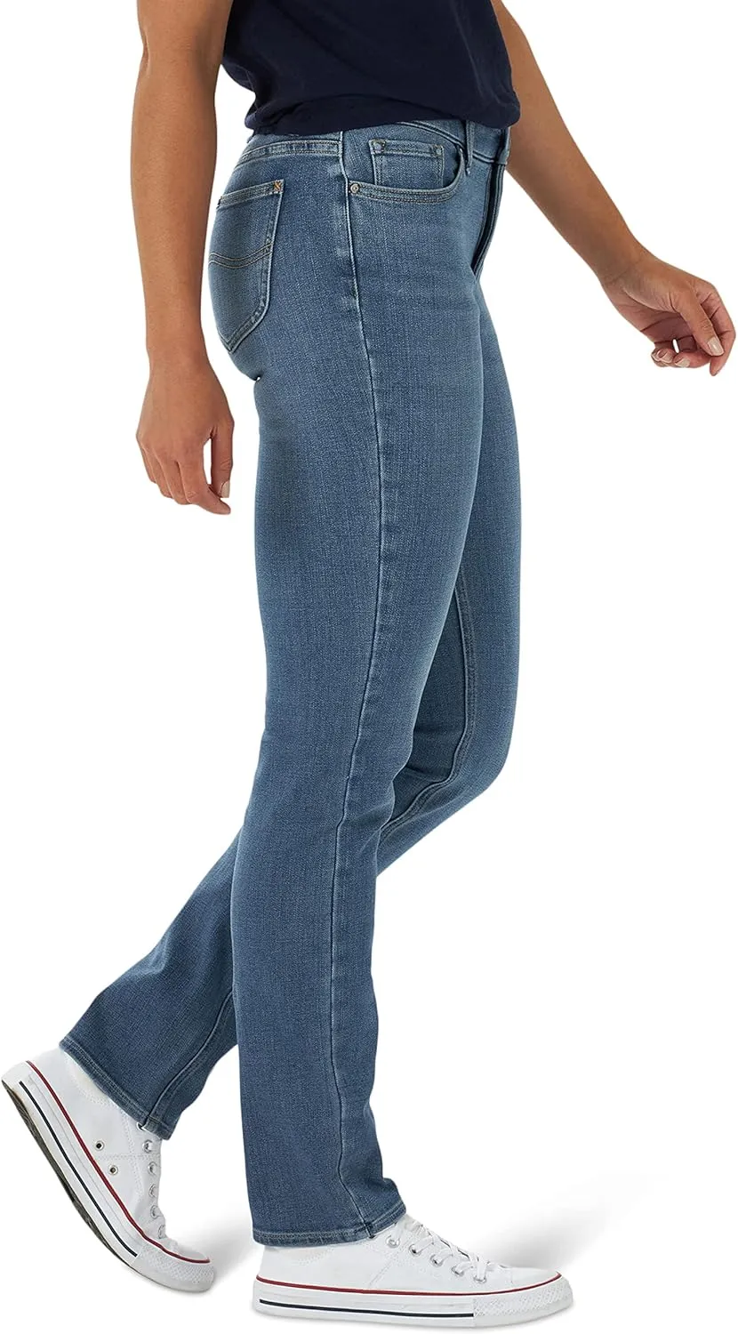 Lee Women's Ultra Lux Mid Rise Slim Fit Straight Leg Jean