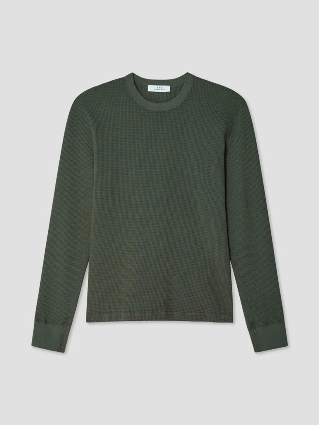 Long Sleeve Waffle Crew Tee - Basil