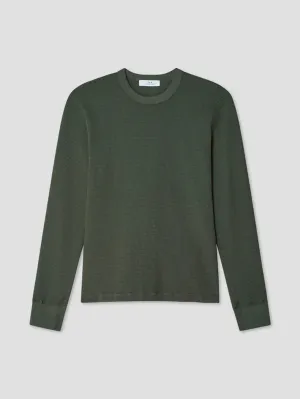 Long Sleeve Waffle Crew Tee - Basil