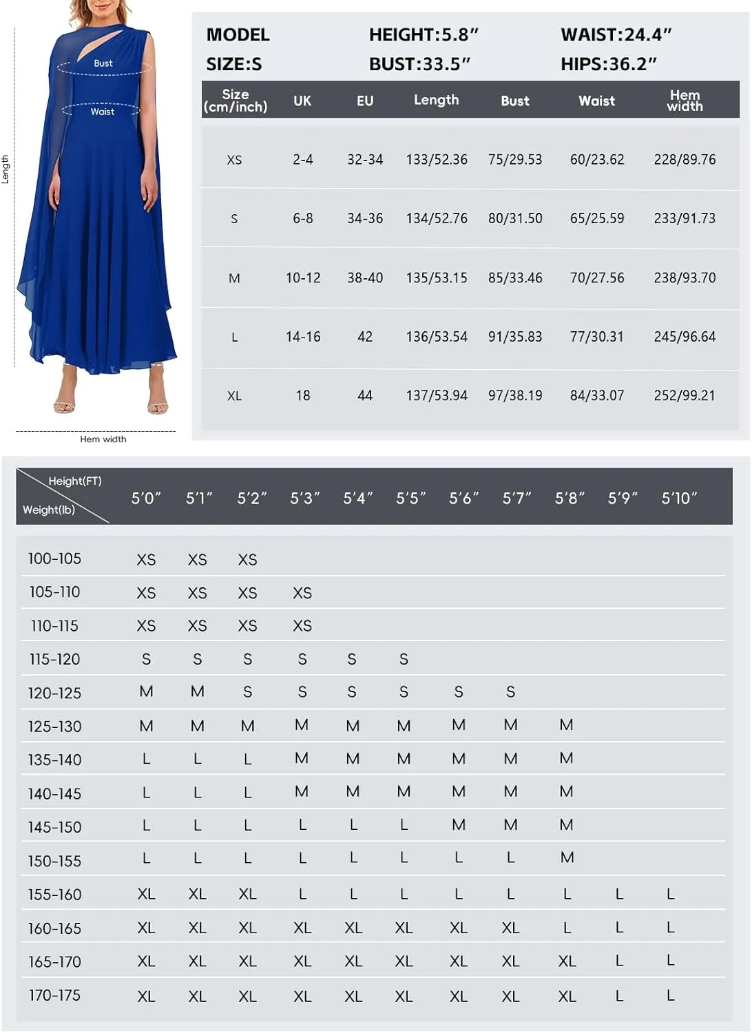 Lrady Women's Elegant Evening Gowns Crewneck One Shoulder Flowy Aline Wedding Guest Party Formal Maxi Dresses with Cape