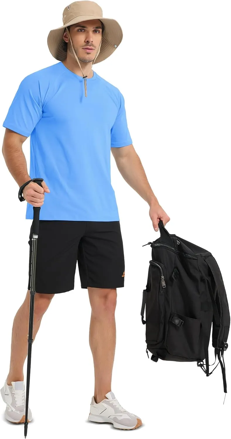 MAGCOMSEN Men's Short Sleeve UPF 50  Sun Protection Shirts Quick Dry Athletic T-Shirt Hiking Running Swimming Rash Guard