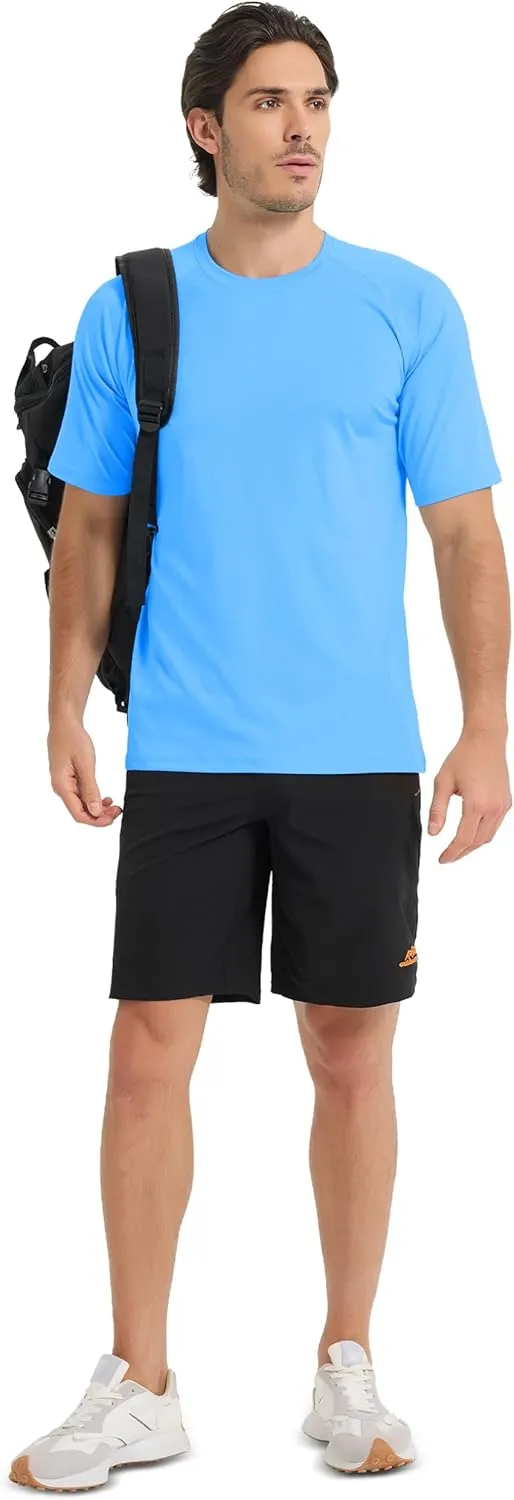MAGCOMSEN Men's Short Sleeve UPF 50  Sun Protection Shirts Quick Dry Athletic T-Shirt Hiking Running Swimming Rash Guard