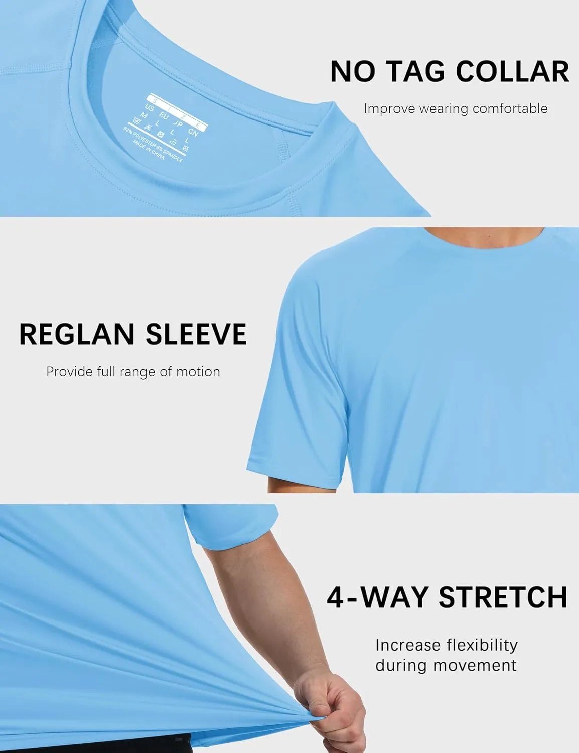 MAGCOMSEN Men's Short Sleeve UPF 50  Sun Protection Shirts Quick Dry Athletic T-Shirt Hiking Running Swimming Rash Guard