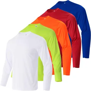 Men UPF 50  Sun Protection Hoodie Long Sleeve T Shirts Pack Quick Dry Shirt for Athletic Running Activewear Workout