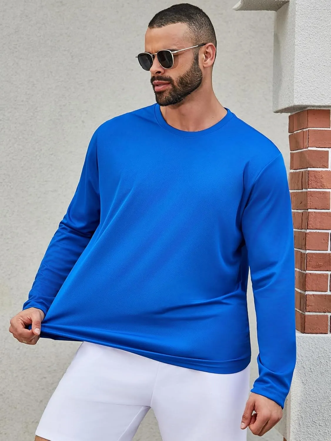 Men UPF 50  Sun Protection Hoodie Long Sleeve T Shirts Pack Quick Dry Shirt for Athletic Running Activewear Workout