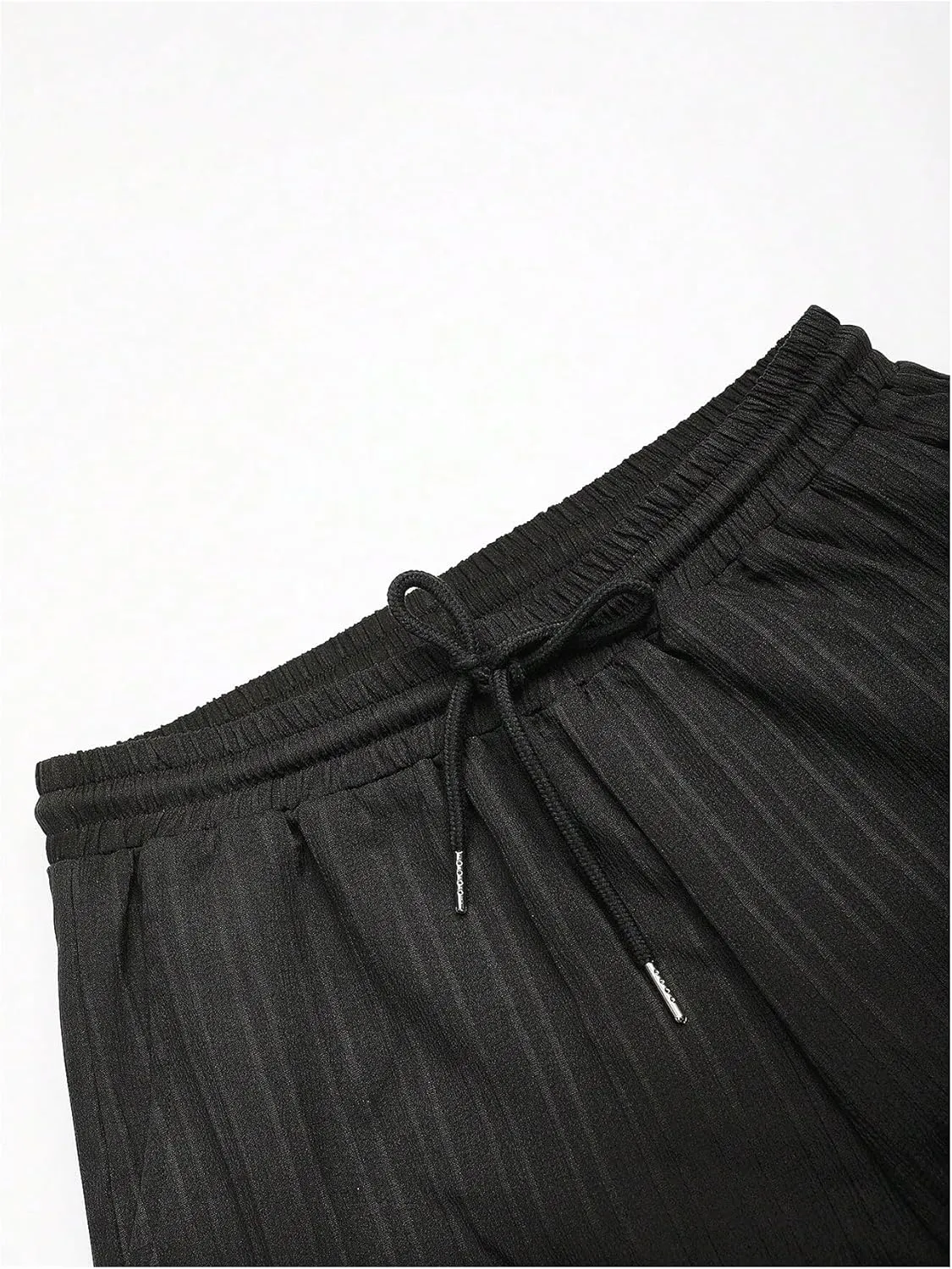 Men's 2 Piece Outfits Short Sleeve Button Down Shirts Drawstring High Waisted Pants Vacation Sets