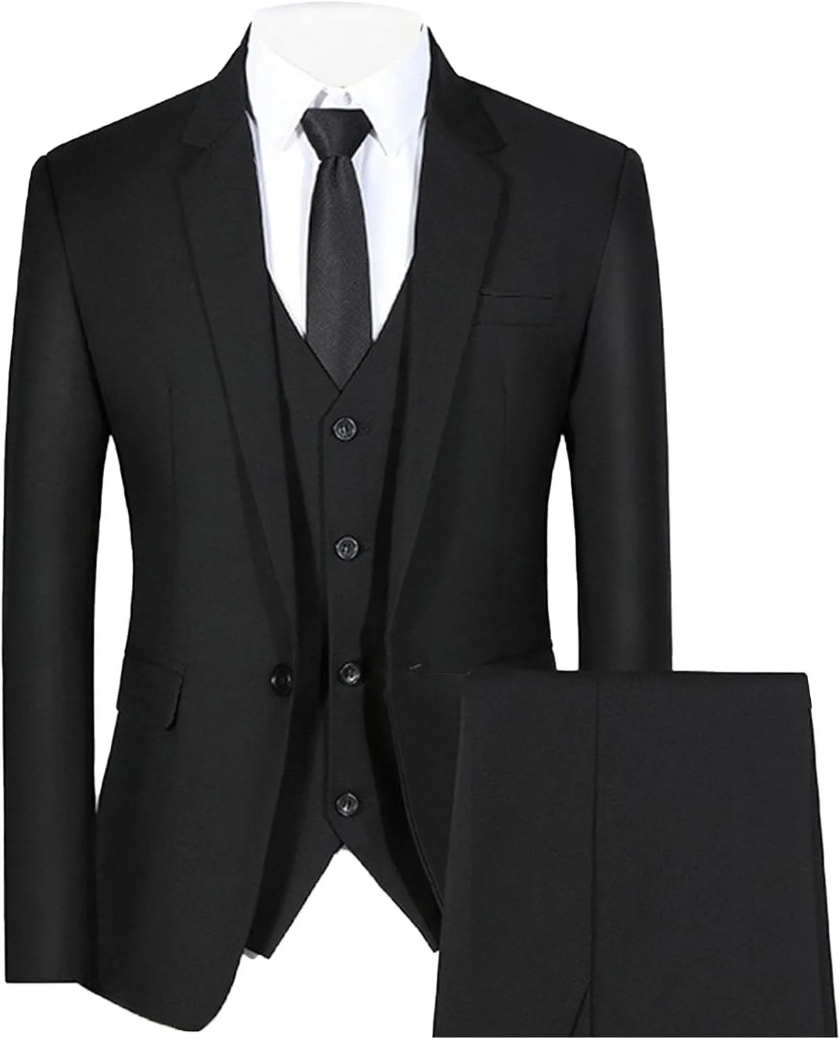 Men's 3 Piece Plaid Suit Check Single Breasted One Button Blazer Set Vintage Formal Dress Party Jacket Vest Pants