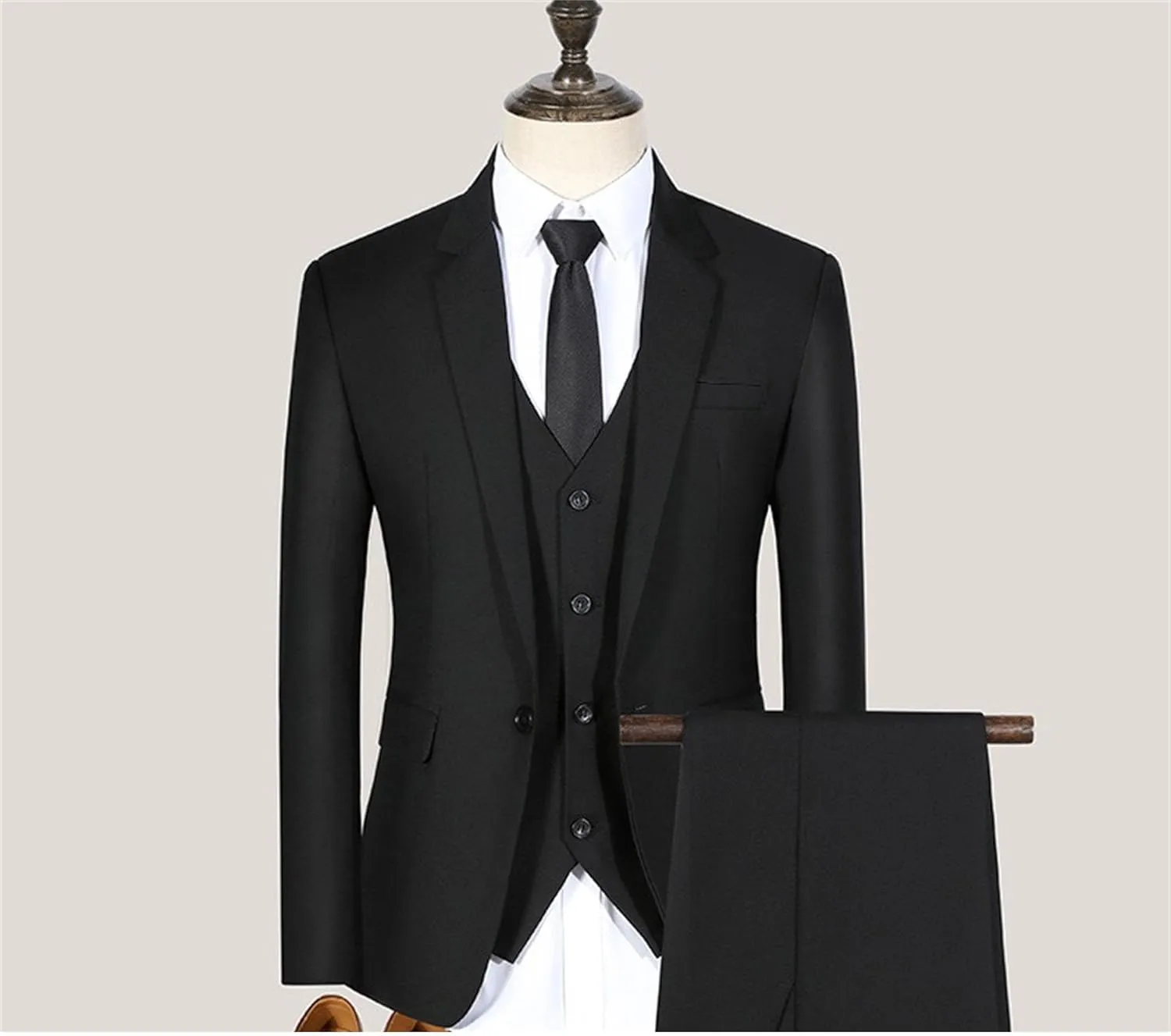 Men's 3 Piece Plaid Suit Check Single Breasted One Button Blazer Set Vintage Formal Dress Party Jacket Vest Pants