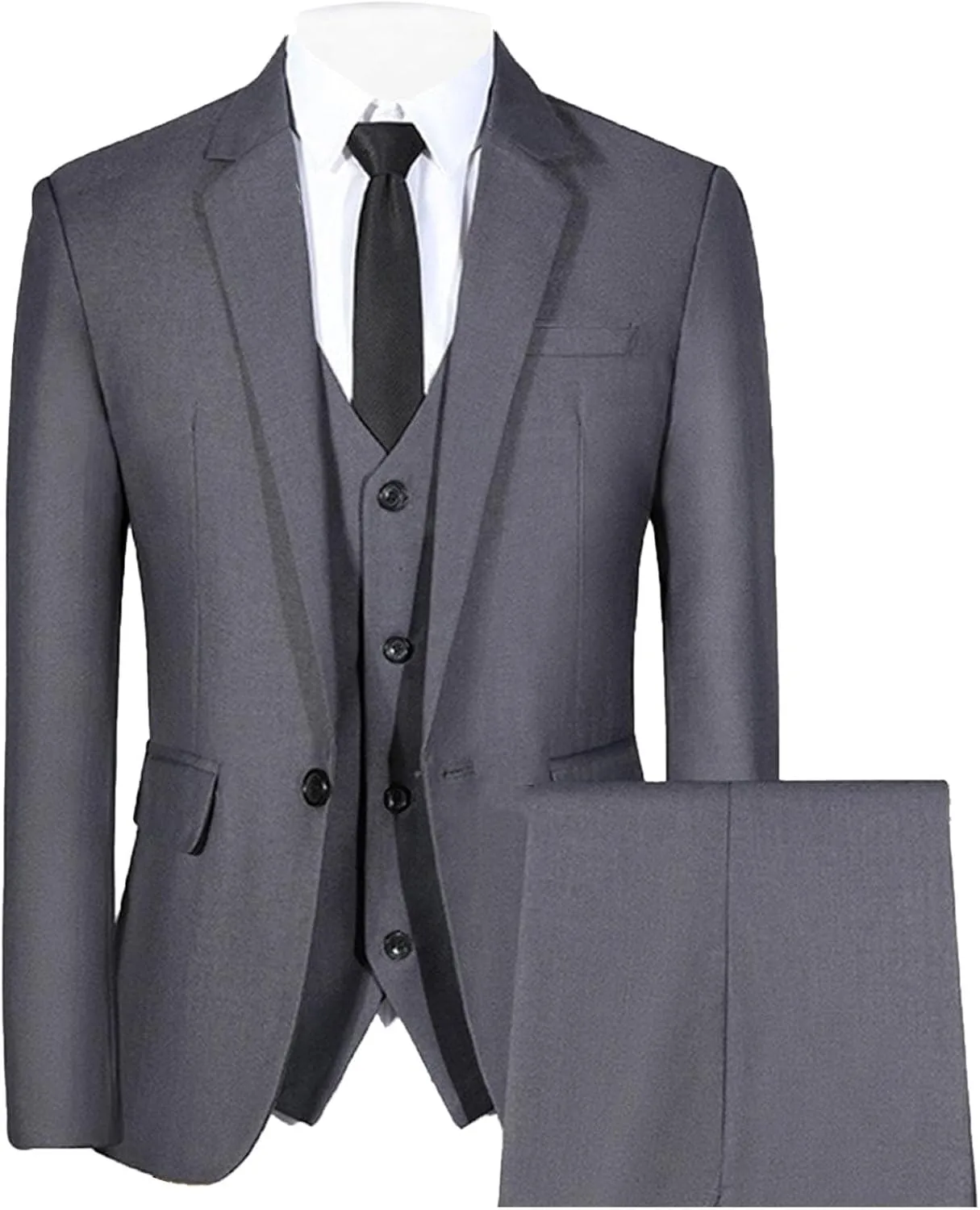 Men's 3 Piece Plaid Suit Check Single Breasted One Button Blazer Set Vintage Formal Dress Party Jacket Vest Pants