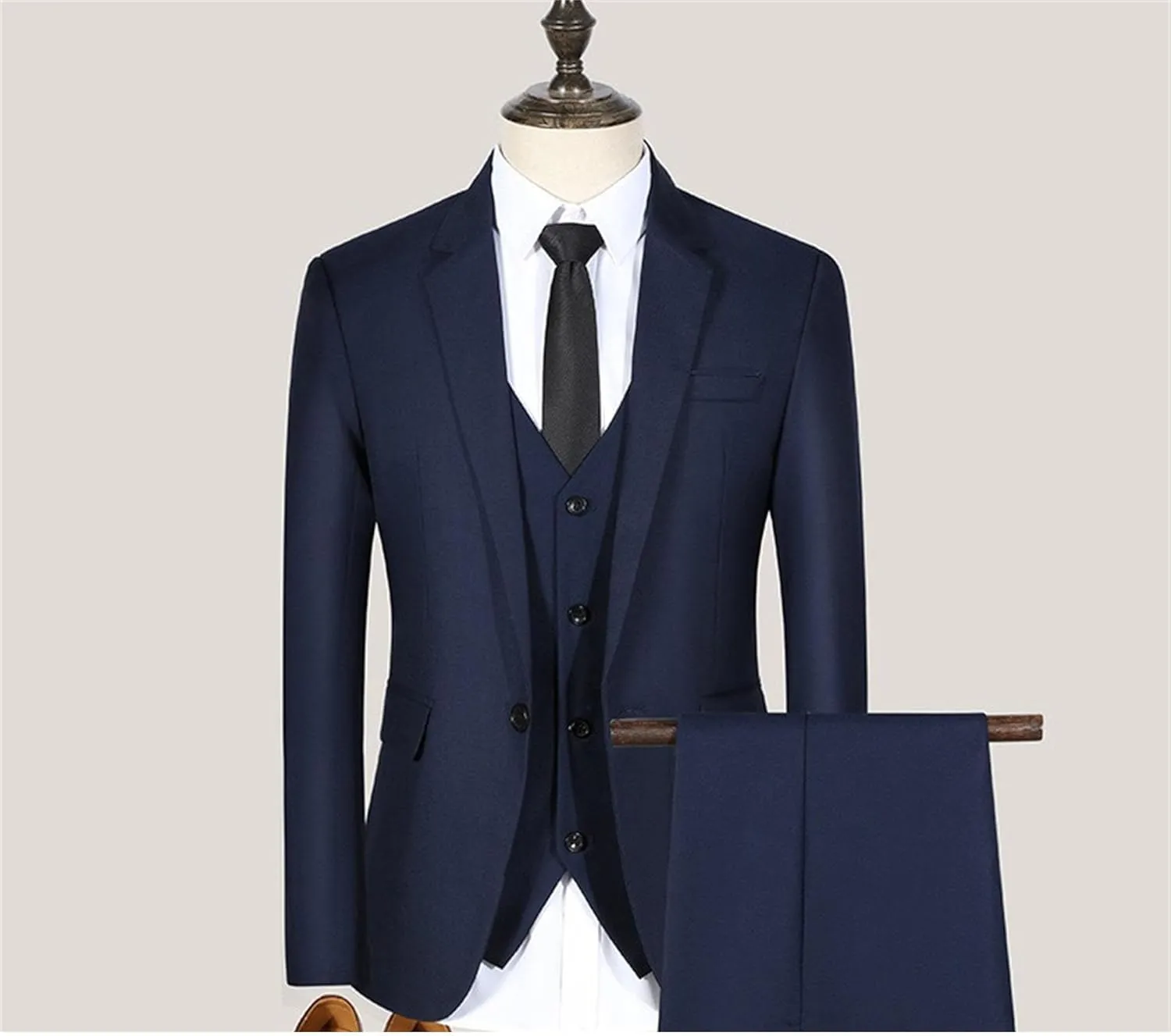 Men's 3 Piece Plaid Suit Check Single Breasted One Button Blazer Set Vintage Formal Dress Party Jacket Vest Pants