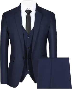 Men's 3 Piece Plaid Suit Check Single Breasted One Button Blazer Set Vintage Formal Dress Party Jacket Vest Pants