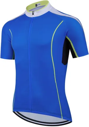 Mens Cycling Jersey 3 Rear Pockets Moisture Wicking Short Sleeve Quick Dry Reflective Biking Shirts