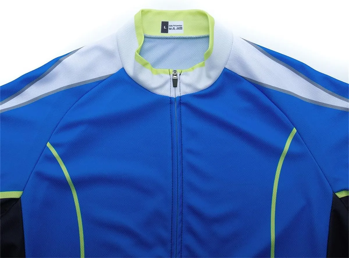 Mens Cycling Jersey 3 Rear Pockets Moisture Wicking Short Sleeve Quick Dry Reflective Biking Shirts