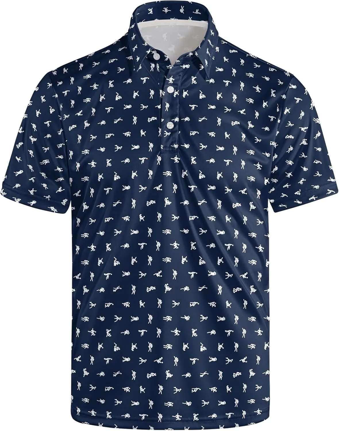 Men's Funny Golf Polo Shirts Quick-Dry Moisture Wicking Humorous Print Short Sleeve Shirt for Golf, Work & Summer