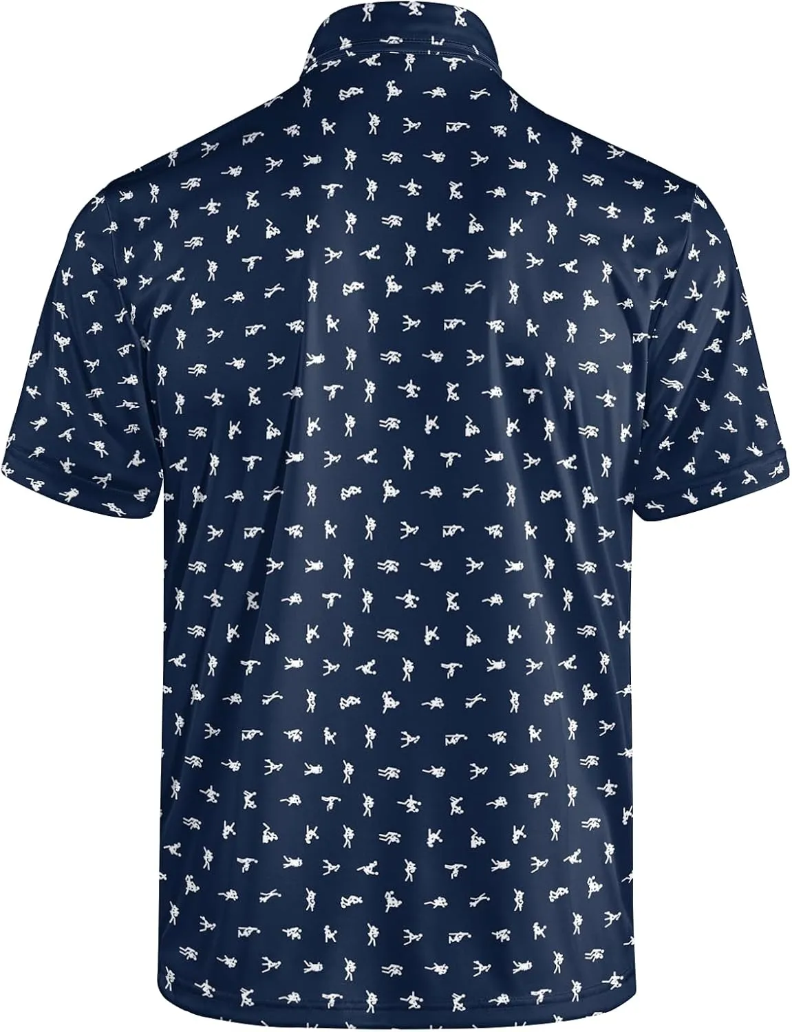 Men's Funny Golf Polo Shirts Quick-Dry Moisture Wicking Humorous Print Short Sleeve Shirt for Golf, Work & Summer