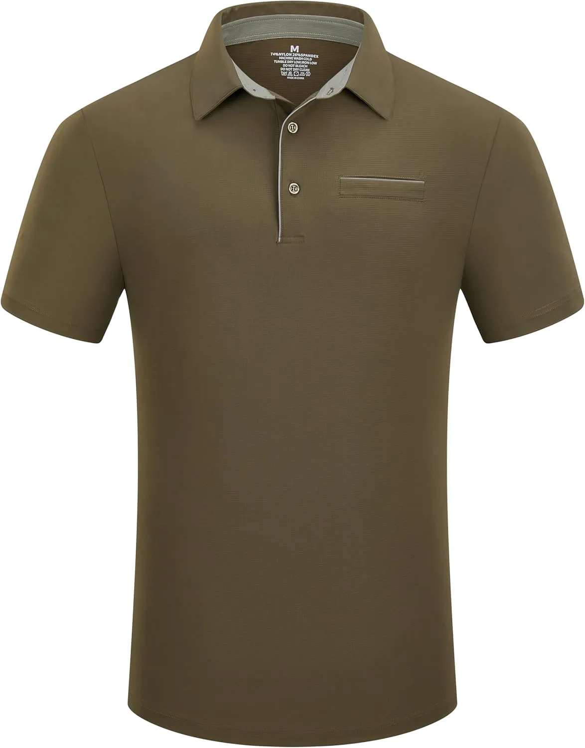 Mens Golf Shirt Short Sleeve Dry Fit Performance Moisture Wicking Rib Collared Golf Polo Shirts for Men