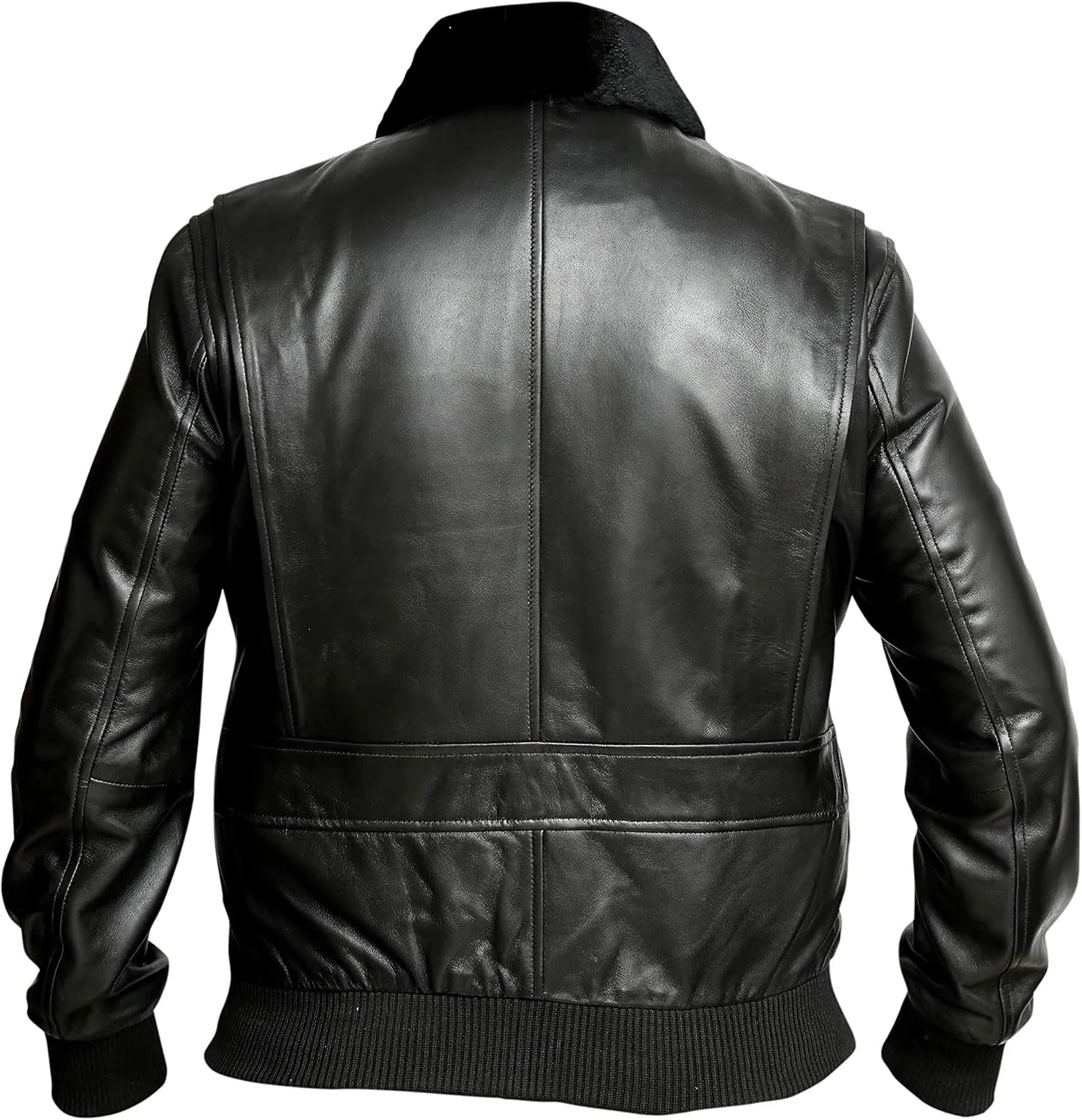 Men's Navy G-1 Distressed Leather Flight Bomber Jacket