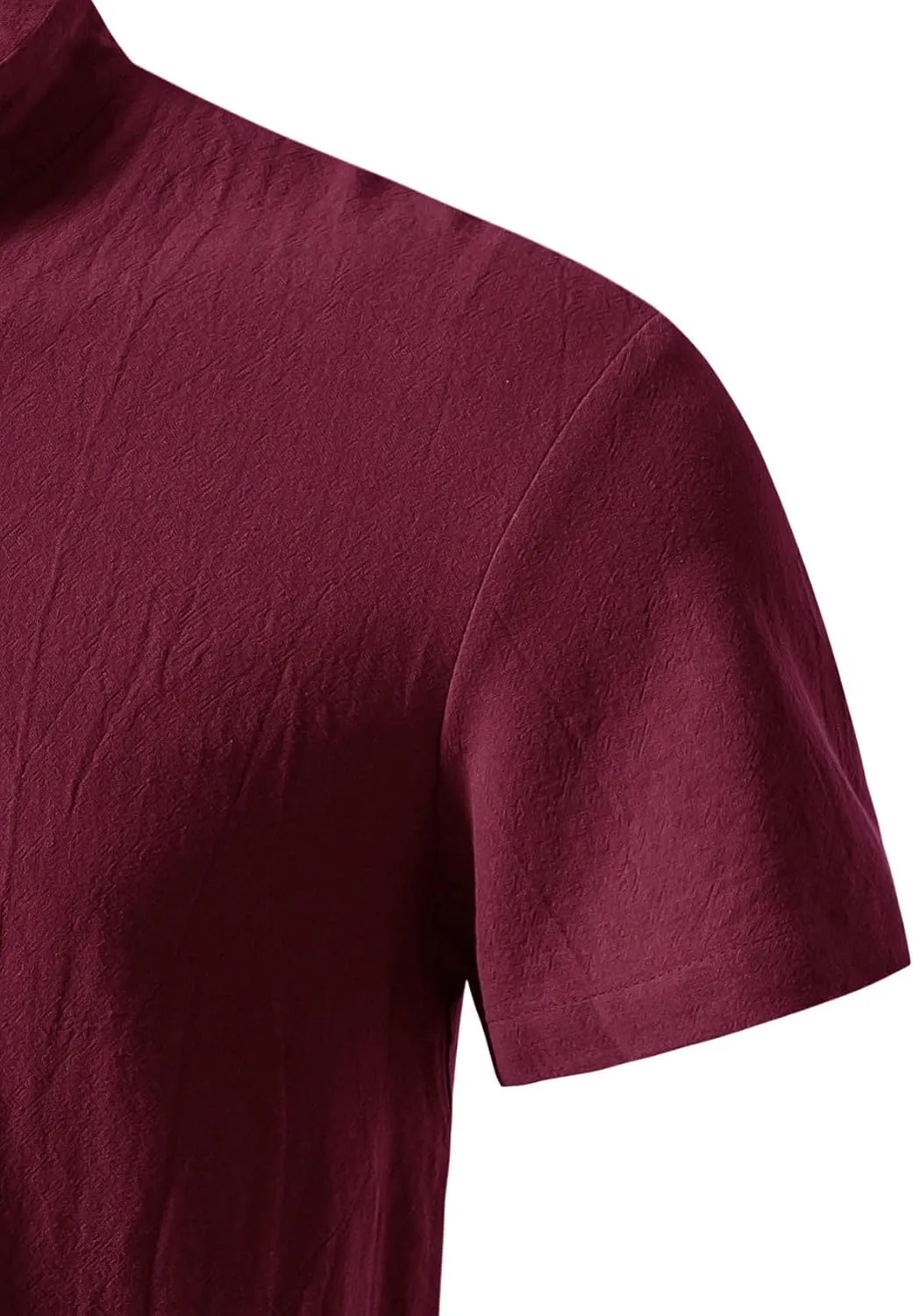 Men's Pure Cotton Vintage Short Sleeve Lace Up Shirts for Renaissance Pirate Viking Medieval Costume
