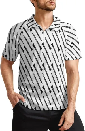 Men's Short Sleeve Casual Polo Shirt Summer Zip Polo Tracksuit for Men S-3XL