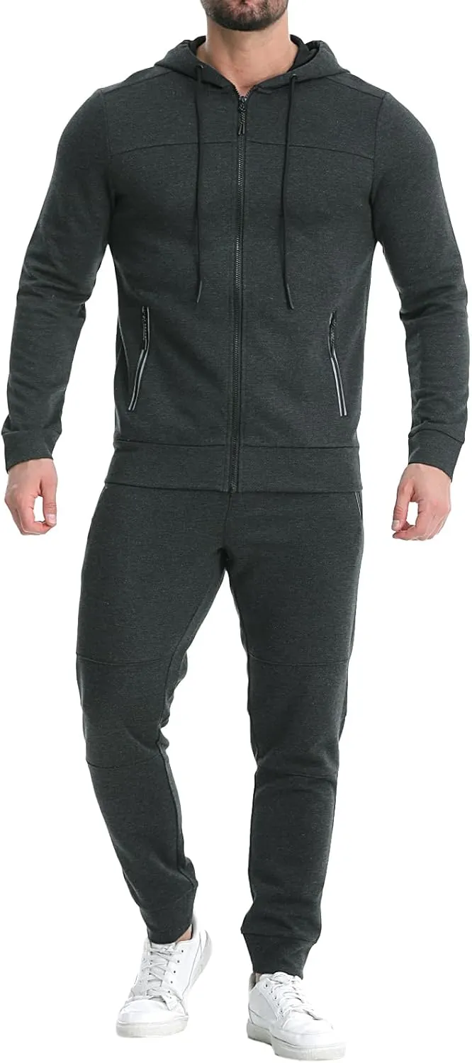 Mens Tracksuit 2 Piece Set Casual Sweatsuits Full Zip Track Suits Jogging Athletic Suit Sets