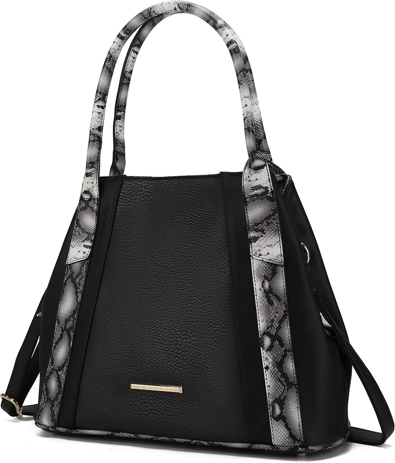 MKF Collection Tote Bag for Women Snake Embossed Vegan Leather Handbag, Lady Fashion Designer Crossover Hobo Purse