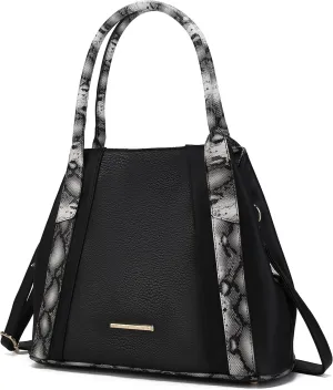 MKF Collection Tote Bag for Women Snake Embossed Vegan Leather Handbag, Lady Fashion Designer Crossover Hobo Purse
