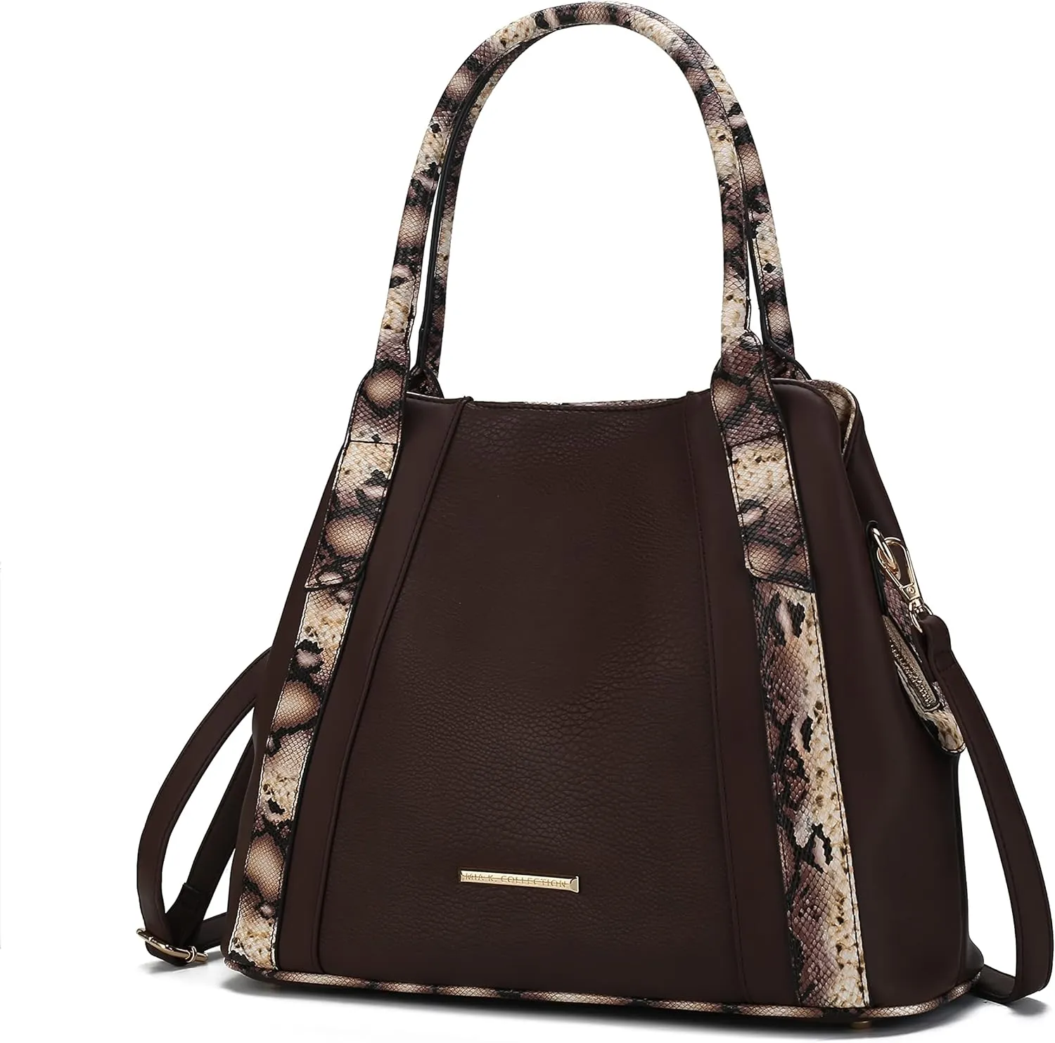 MKF Collection Tote Bag for Women Snake Embossed Vegan Leather Handbag, Lady Fashion Designer Crossover Hobo Purse