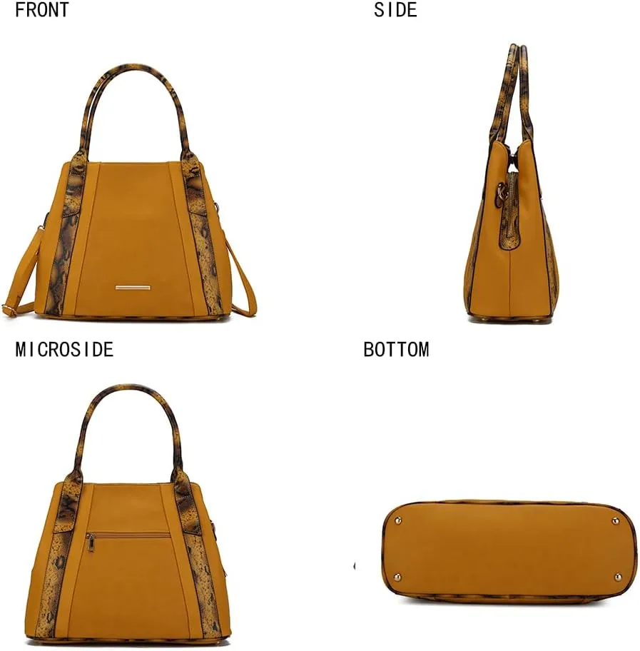 MKF Collection Tote Bag for Women Snake Embossed Vegan Leather Handbag, Lady Fashion Designer Crossover Hobo Purse