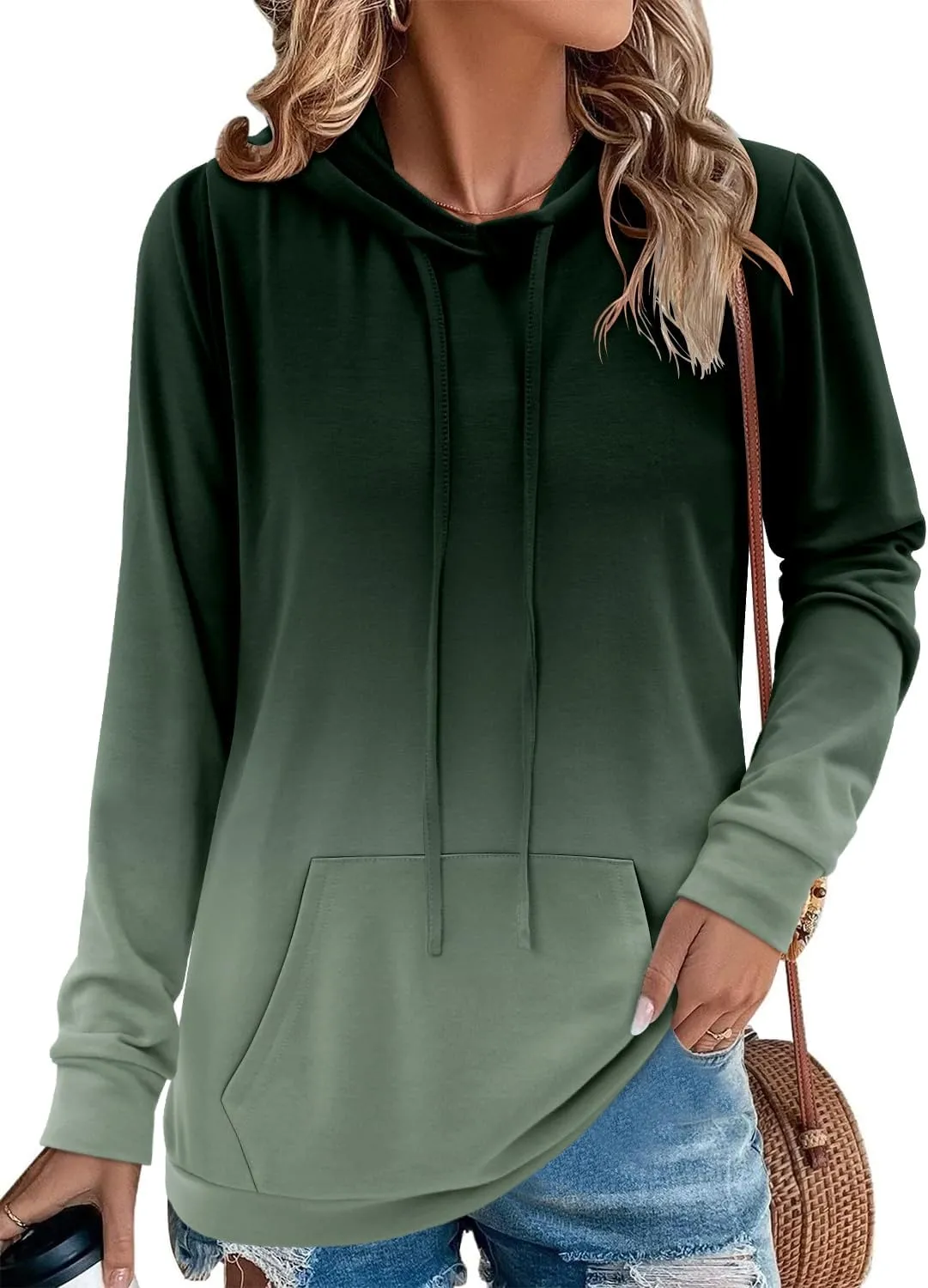 MODARANI Womens Pullover Hoodie Sweatshirts Casual Tunic Tops Kangaroo Pocket Shirts Tie Dye&Floral Print